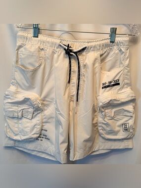 Smoke Rise Men’s Size Small Printed Utility Lounge Windbreaker White Shorts